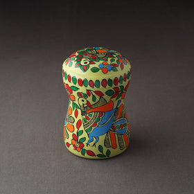 Green Bengal Patua Handpainted Stainless Steel Multi Utility Canister