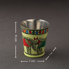  Godna Madhubani Green Handpainted Stainless Steel Glass 