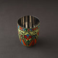 Godna Madhubani Green Handpainted Stainless Steel Glass 