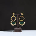 Golden Plated Seep Pearl & Onyx Natural Stone Earrings 05