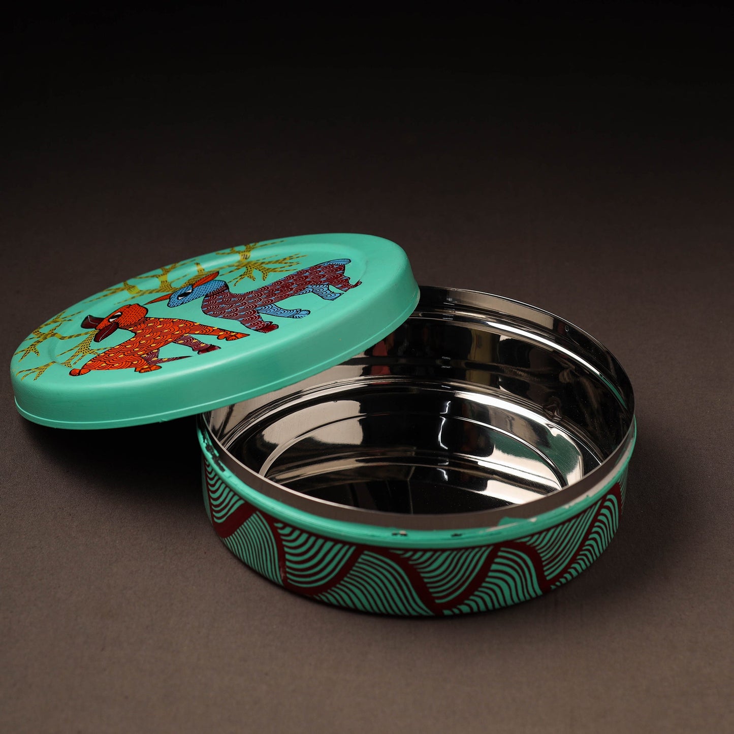  Gond Handpainted Stainless Steel Casserole