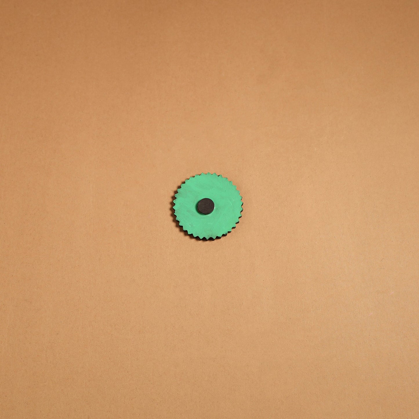 Green - gond handpainted wooden fridge magnet 30