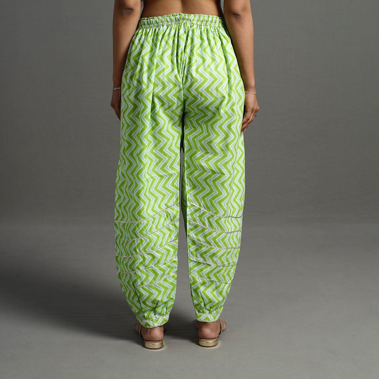 Buy Green Gota Work Cotton Jaipur Afghani Salwar