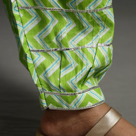 Buy Green Gota Work Cotton Jaipur Afghani Salwar