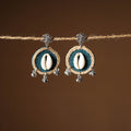 Green Gulafsa Jute Fabart Handmade Earrings
