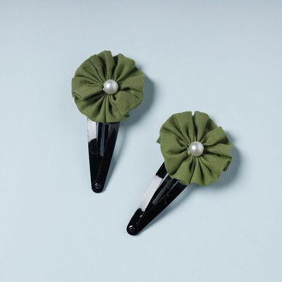  Gulmohar Flower Handmade Tik-Tok Hair Clip (Set of 2) Online l  iTokri.com