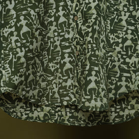 Half sleeve cotton men hand block batik print shirt 06