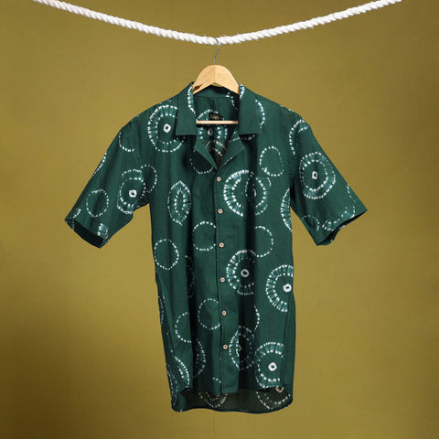 Buy Half Sleeve Tie & Dye Cotton Men Shibori Shirt 