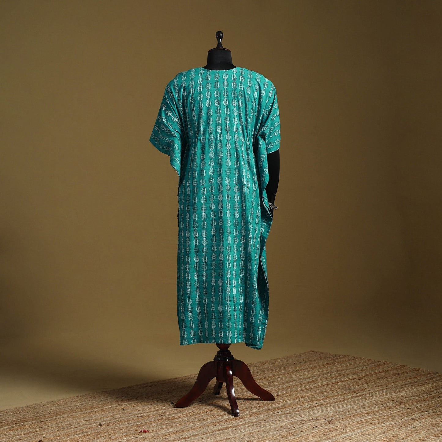Hand akola long kaftan with tie-up waist 01 - handcrafted