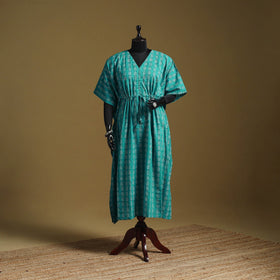 Hand akola long kaftan with tie-up waist 01 - handcrafted