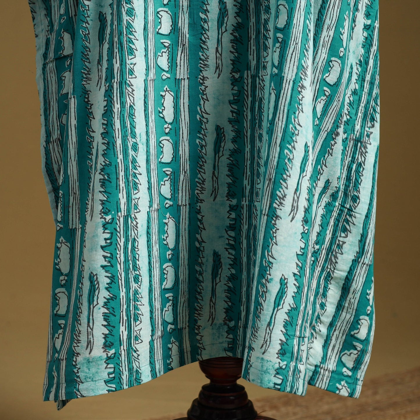 Hand akola long kaftan with tie-up waist 09 - handcrafted