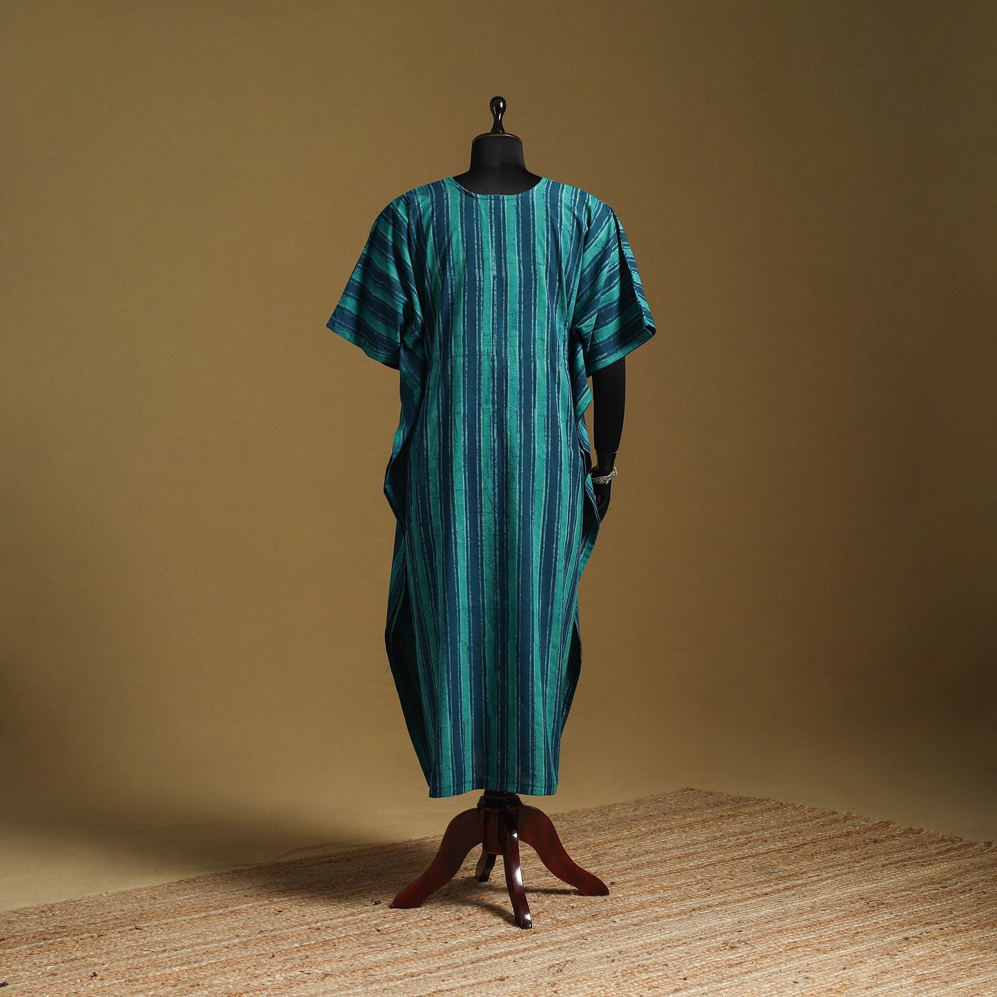 Hand akola long kaftan with tie-up waist 16 - handcrafted