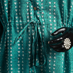 Hand akola short kaftan with tie-up waist 23 - handcrafted