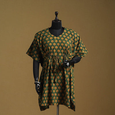Black - hand akola short kaftan with tie-up waist 38