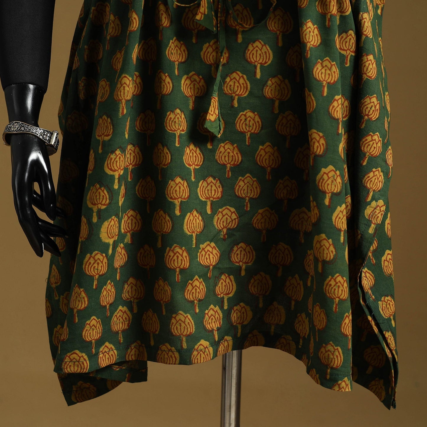 Hand akola short kaftan with tie-up waist 38 - handcrafted