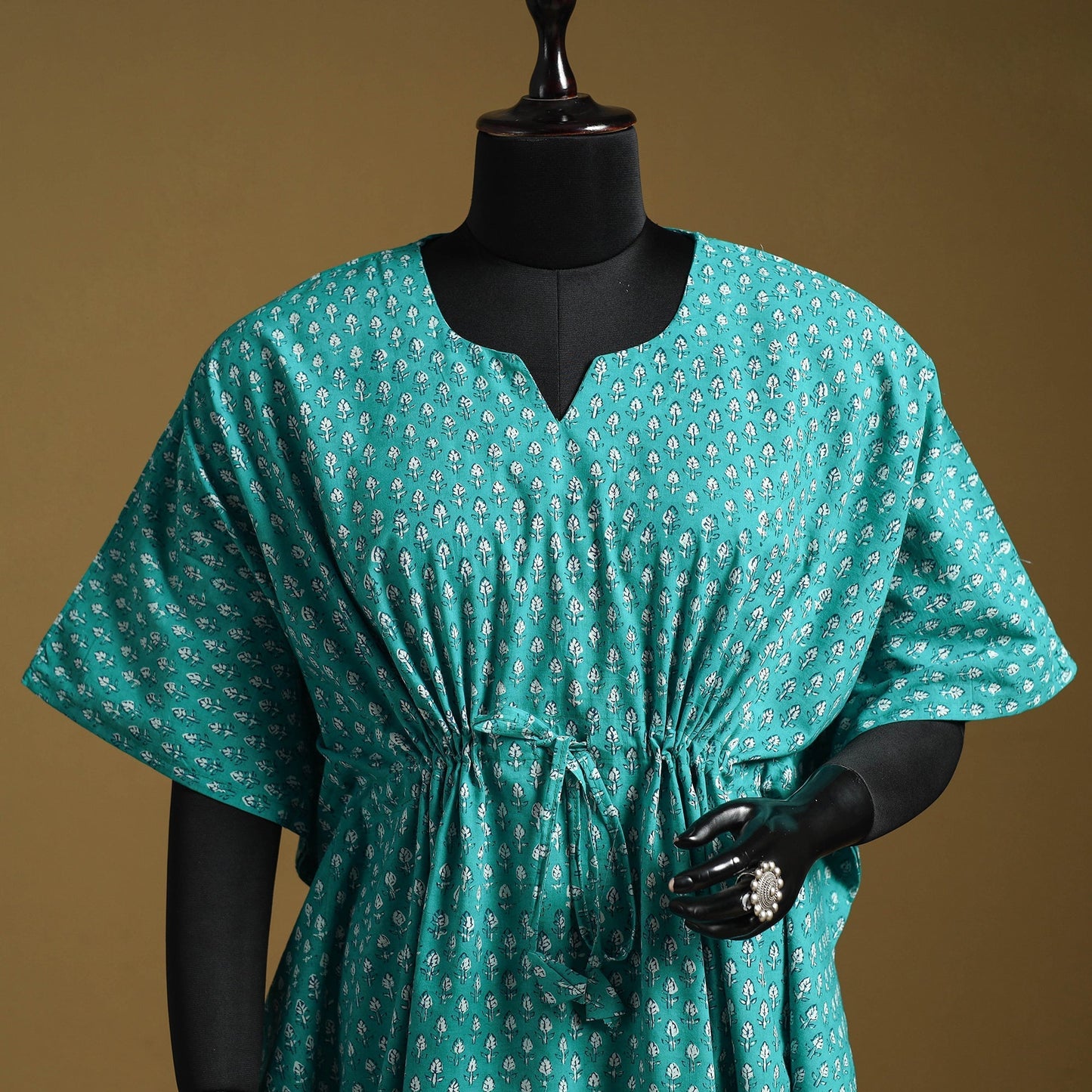 Hand akola short kaftan with tie-up waist 41 - handcrafted