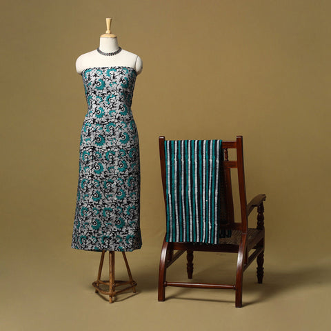 Hand batik cotton 2pc unstitched dress material 10