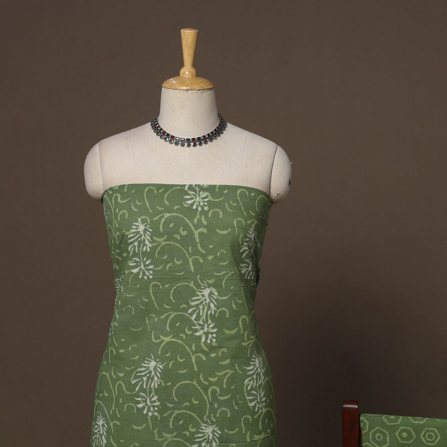 Hand batik cotton 3pc unstitched dress material 48