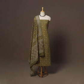 Hand batik cotton 3pc unstitched dress material 49