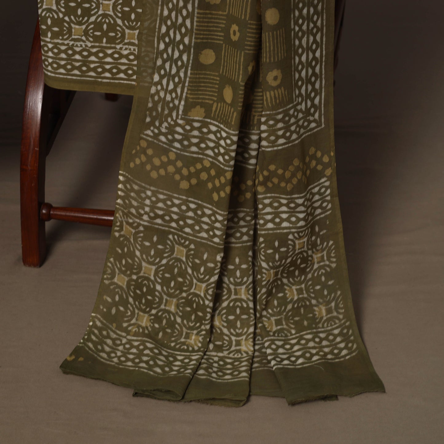 Hand batik cotton 3pc unstitched dress material 49