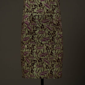Green - hand batik cotton apron with pocket 76 - handcrafted
