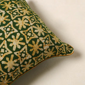 Green - hand batik cotton cushion cover 113 - handcrafted