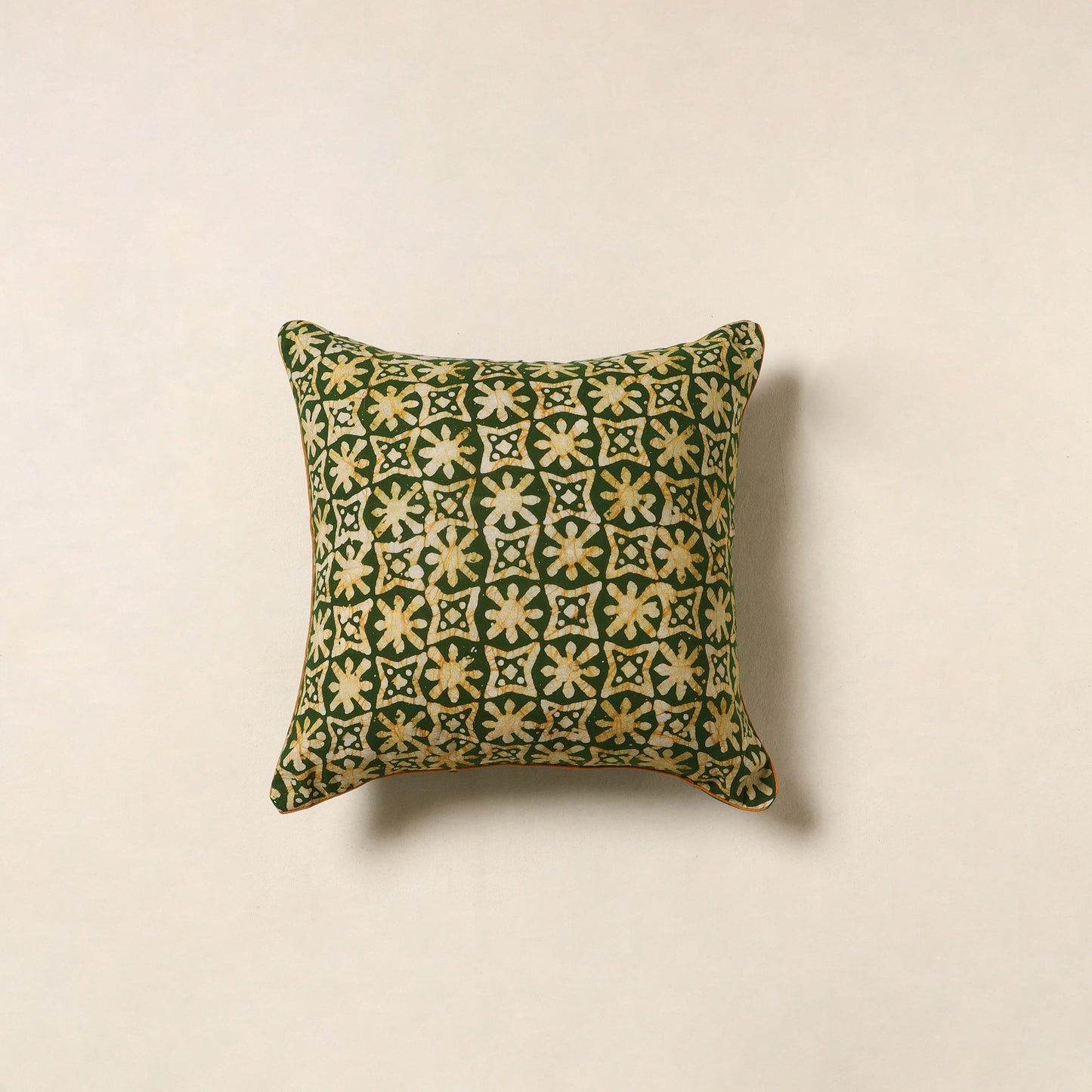 Green - hand batik cotton cushion cover 113 - handcrafted