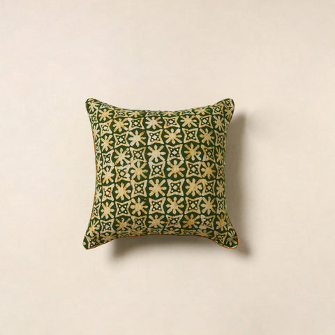 Green - hand batik cotton cushion cover 113 - handcrafted