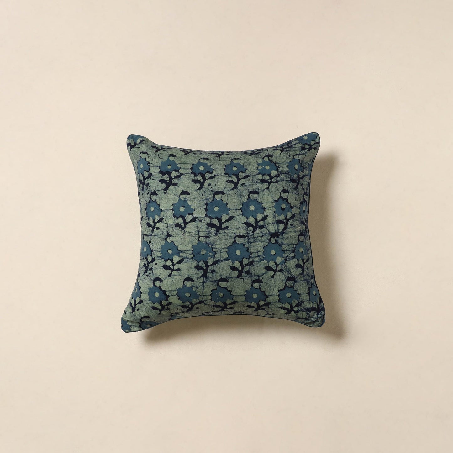 Green - hand batik cotton cushion cover 12 - handcrafted