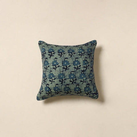Green - hand batik cotton cushion cover 12 - handcrafted