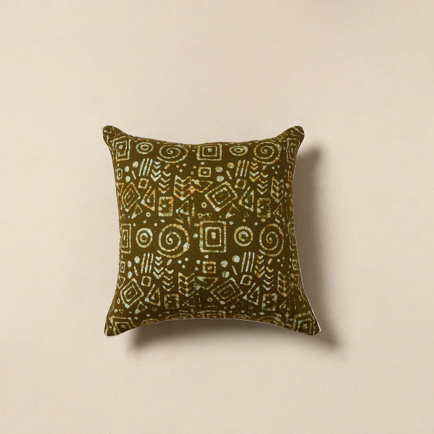 Green - hand batik cotton cushion cover 15 - handcrafted