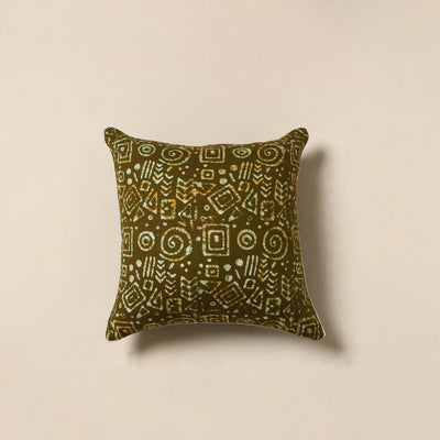 Green - hand batik cotton cushion cover 15 - handcrafted