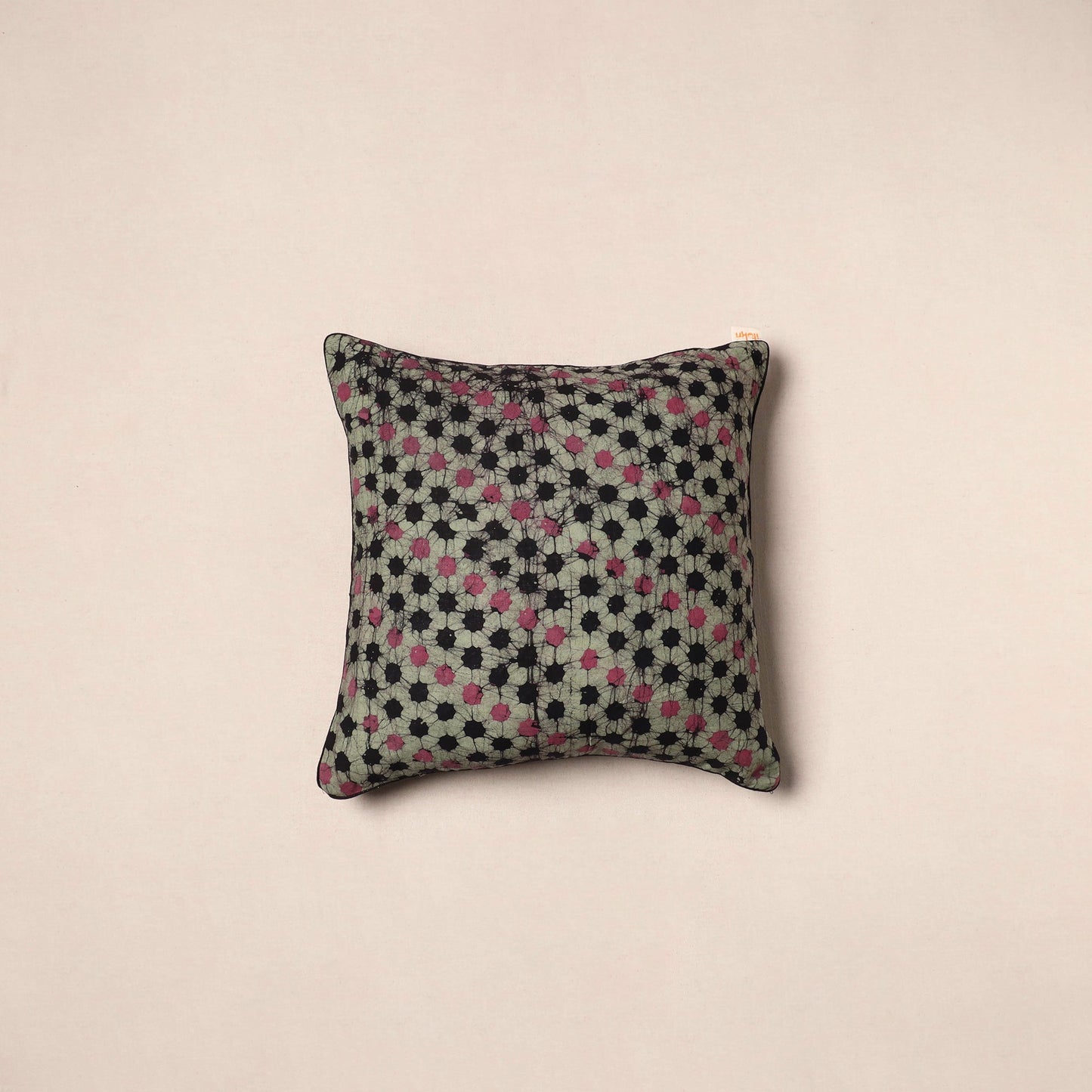 Green - hand batik cotton cushion cover 19 - handcrafted