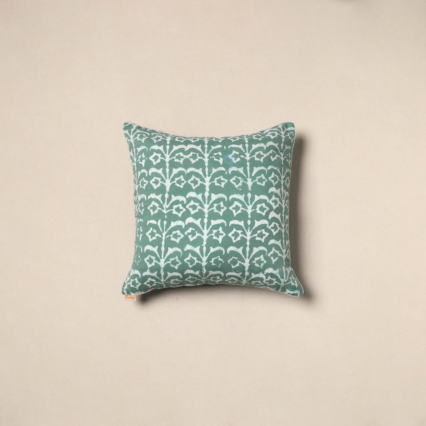 Green - hand batik cotton cushion cover 20 - handcrafted