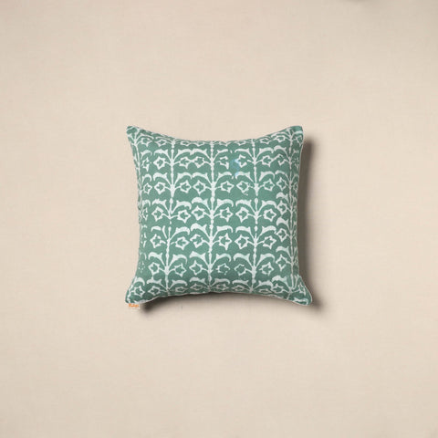 Green - hand batik cotton cushion cover 20 - handcrafted