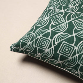 Green - hand batik cotton cushion cover 27 - handcrafted