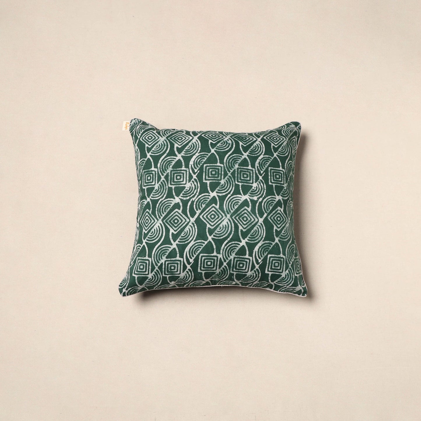 Green - hand batik cotton cushion cover 27 - handcrafted