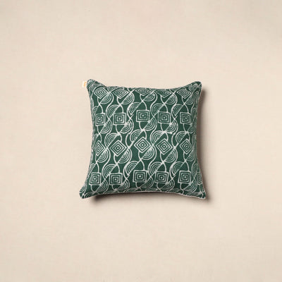 Green - hand batik cotton cushion cover 27 - handcrafted