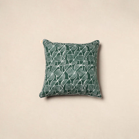 Green - hand batik cotton cushion cover 27 - handcrafted