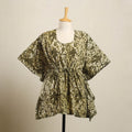 Buy Green Hand Batik Print Cotton Kaftan