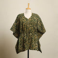Buy Green Hand Batik Print Cotton Kaftan