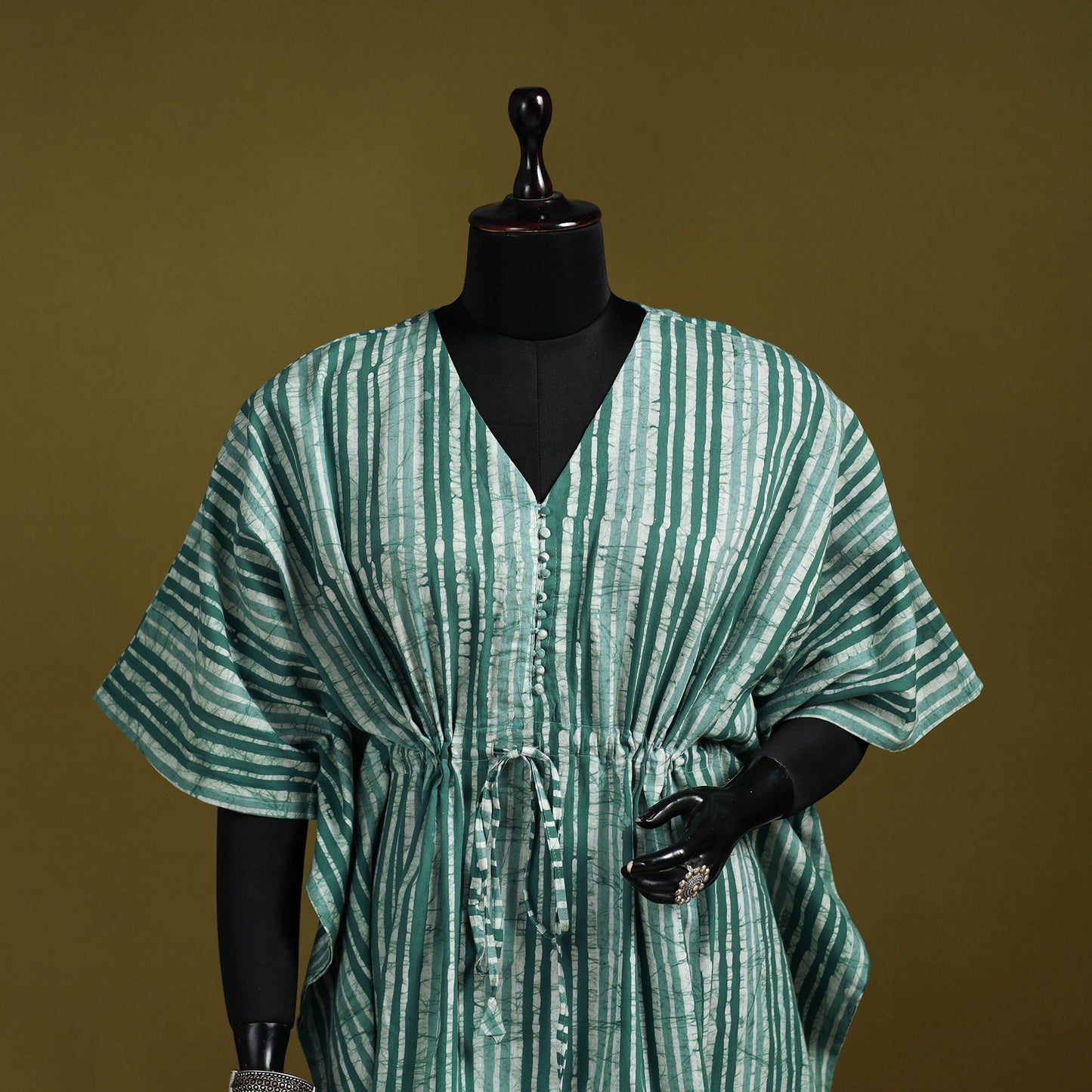 Hand batik cotton medium kaftan 42 - handcrafted