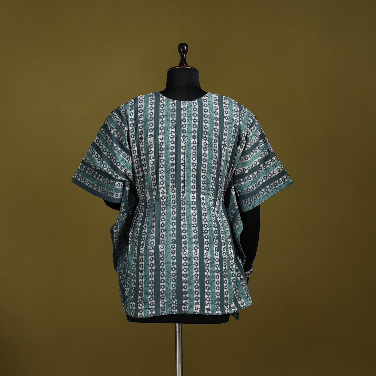 Hand batik cotton short kaftan 08 - handcrafted