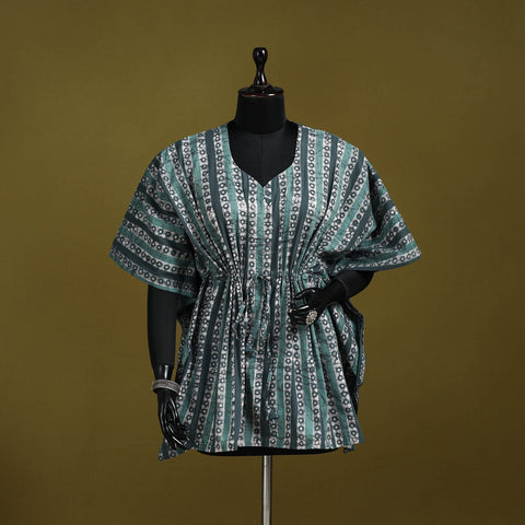 Hand batik cotton short kaftan 08 - handcrafted