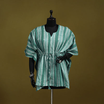 Hand batik cotton short kaftan 21 - handcrafted