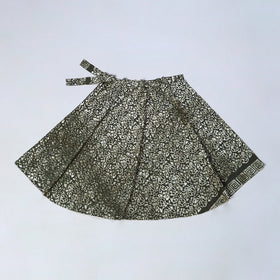 Green - Hand Batik Print Cotton Wrap Around Skirt 14