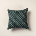 Green Hand Batik Printed Cotton Cushion Cover