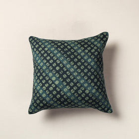 Green Hand Batik Printed Cotton Cushion Cover