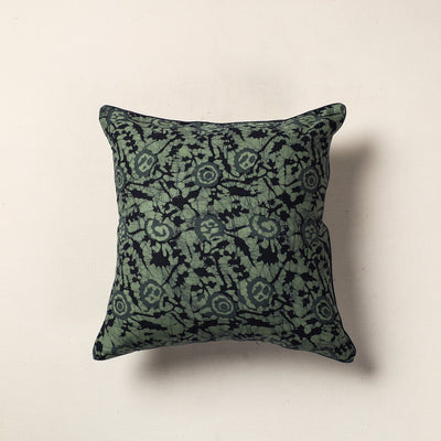 Buy Green Hand Batik Printed Cotton Cushion Cover