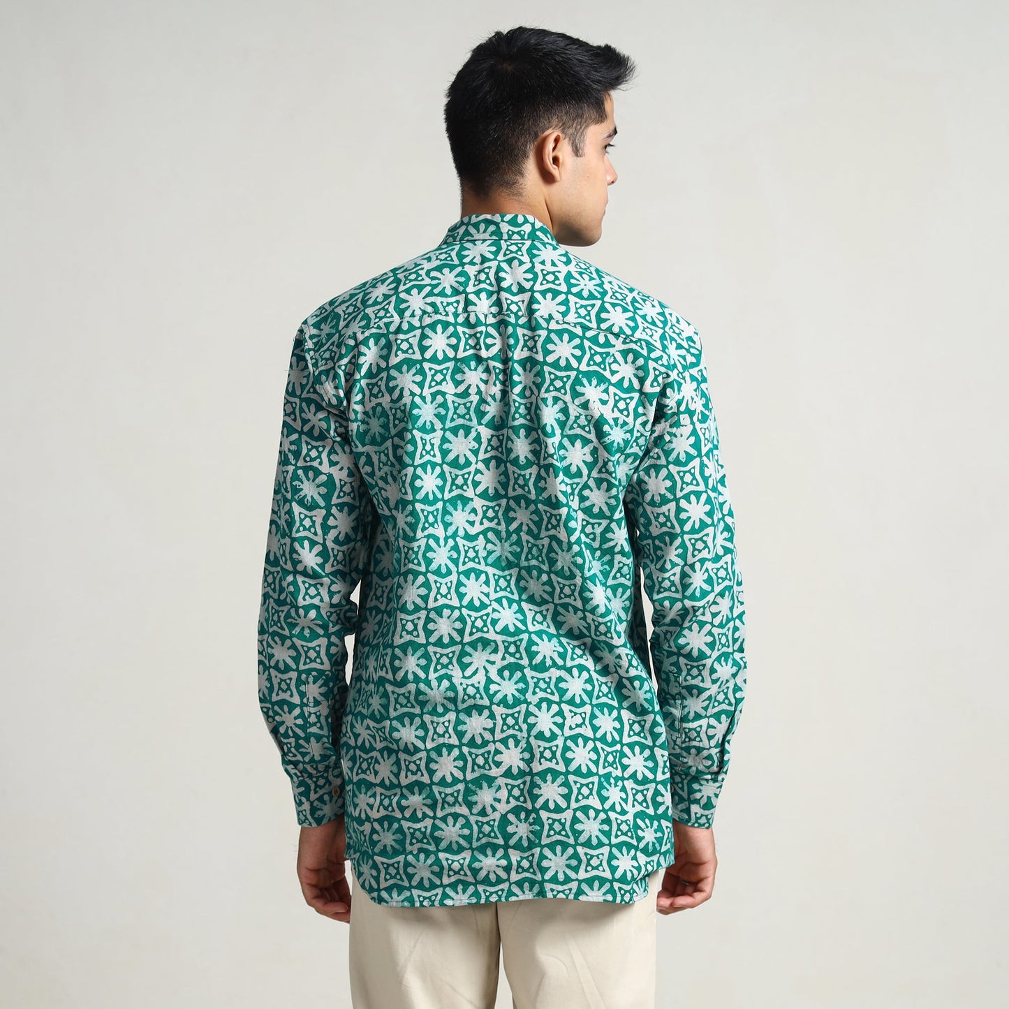 Buy Hand Batik Printed Cotton Men Full Sleeve Shirt 08 Online l iTokri.com